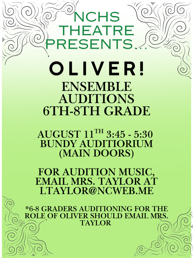 Middle School Oliver Audition Flyer