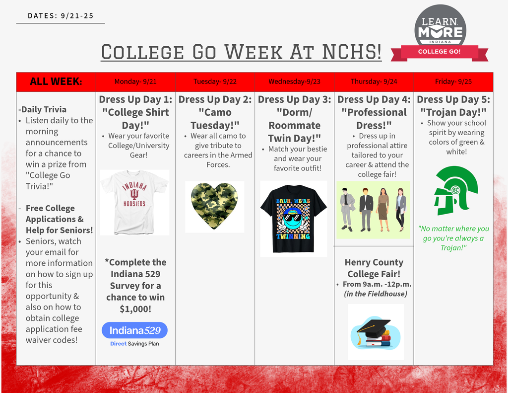 College Go! Weekly plan