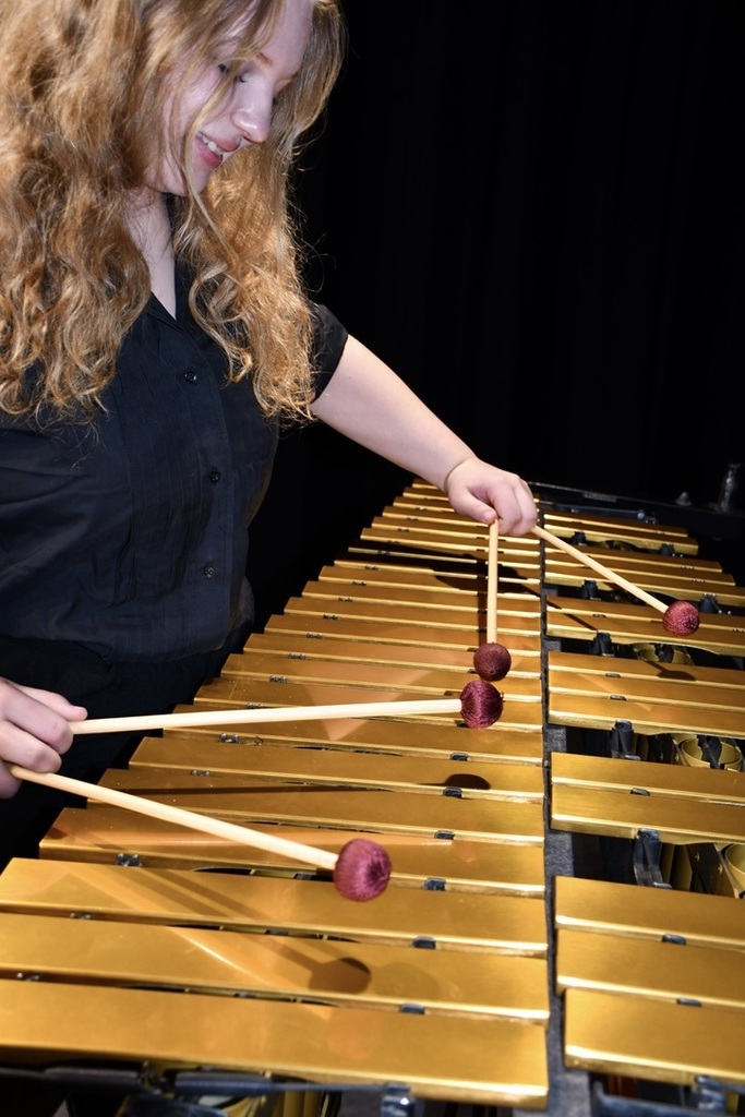 Percussion Student playing marimba