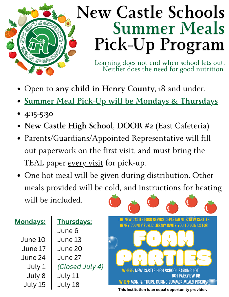 Summer Meals 2024 Pick-Up Program Flyer