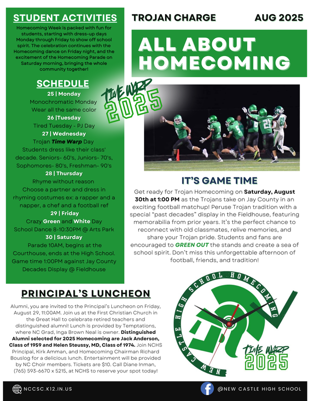 Homecoming information Flyer