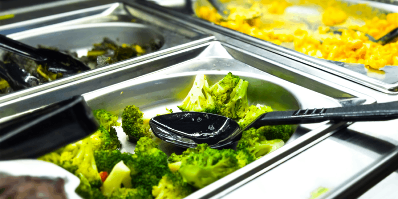 Picture of a cafeteria food line
