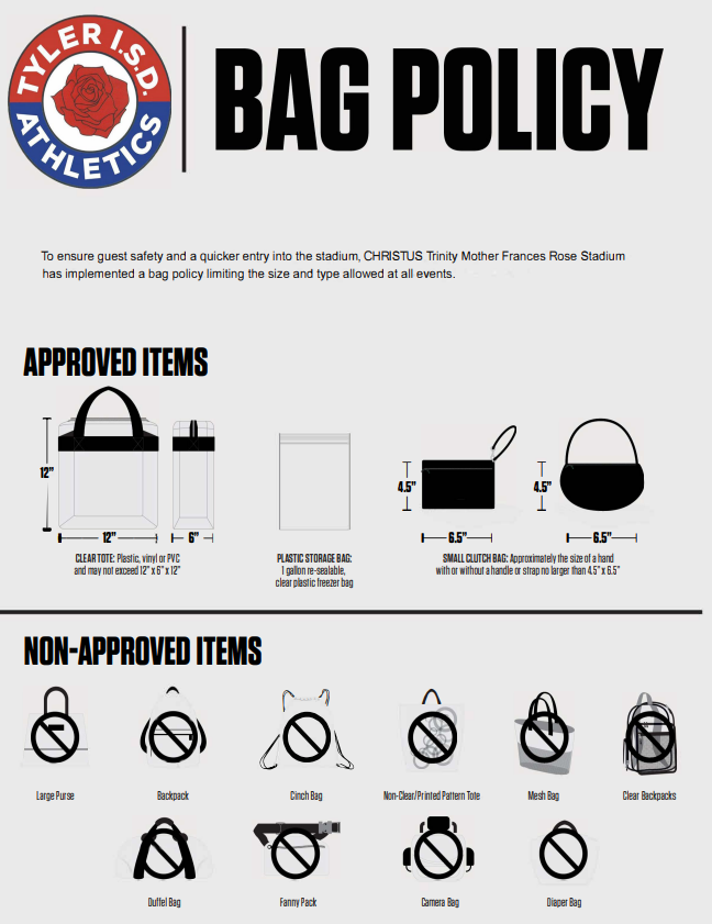 Tyler ISD Clear Bag Policy