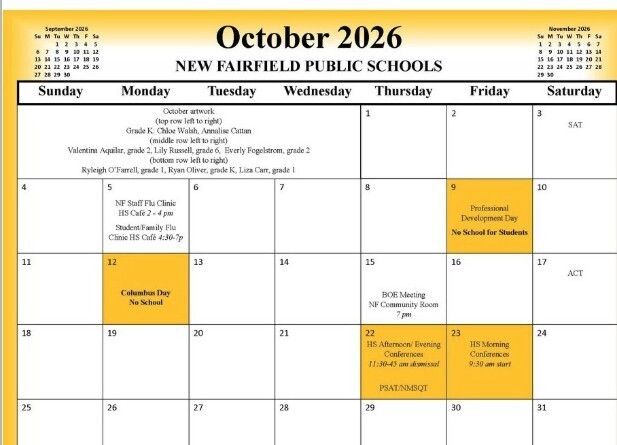 This is a copy of the school calendar