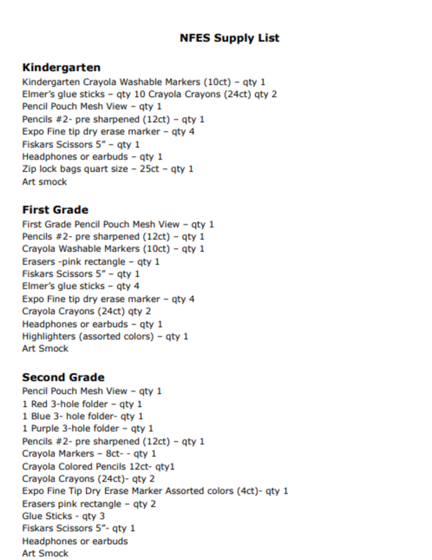 supply lists