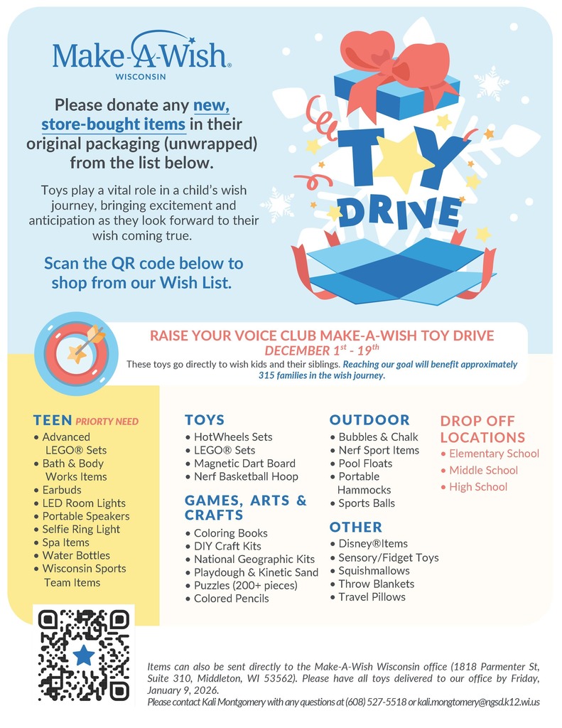 Make a Wish Toy Drive - Raise Your Voice Club