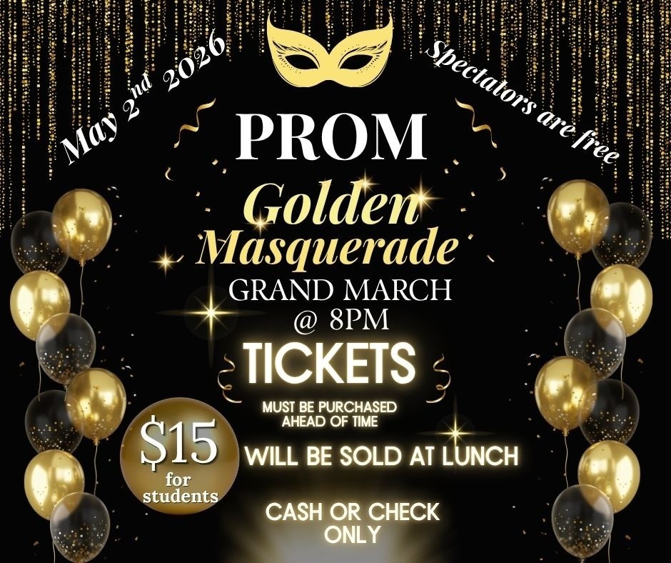 NGHS Prom - Saturday, May 2, 2026. Grand March at 8:00p.m.