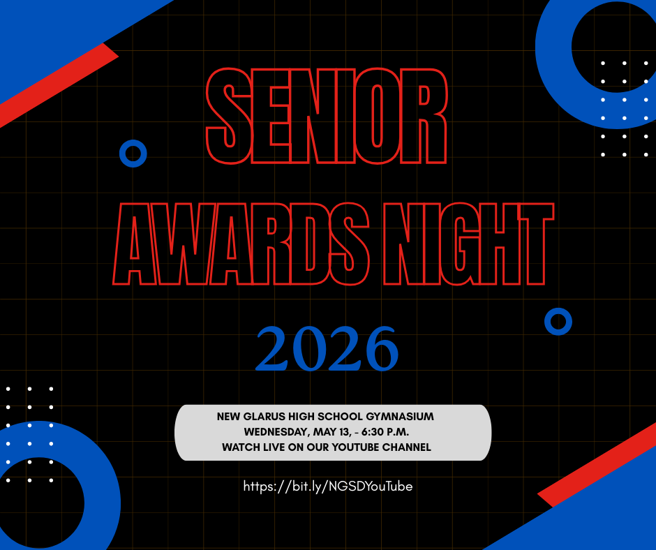Senior Awards Night 2026 - New Glarus High School Gymnasium - Wednesday, May 13 - 6:30 p.m.