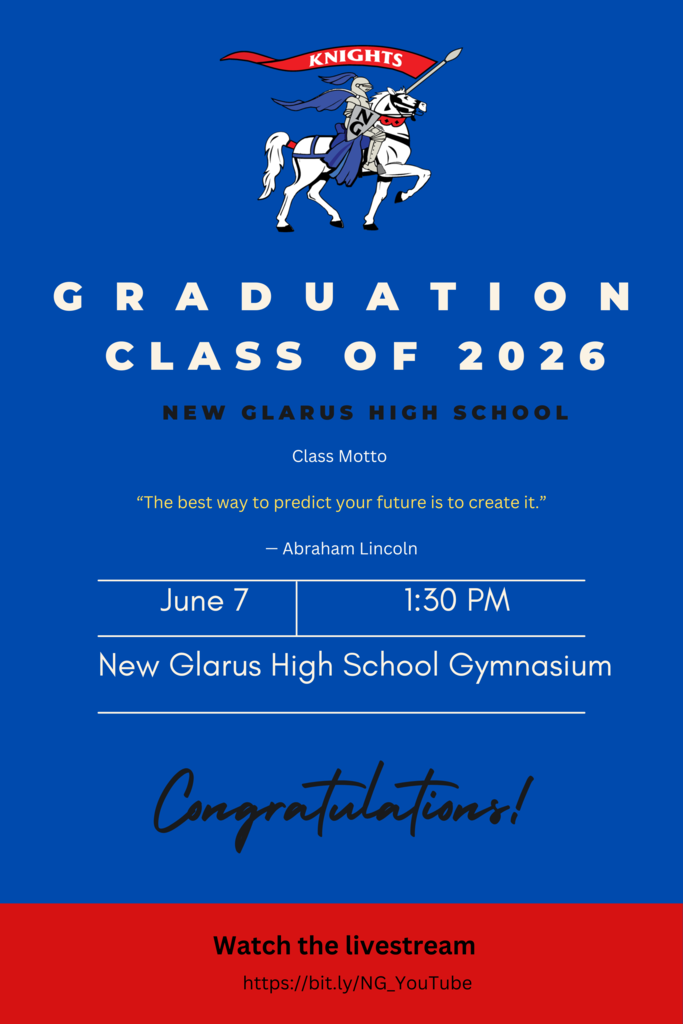 NGHS Graduation Ceremony - June 7th, 2026 - New Glarus High School Gymnasium - 1:30 PM