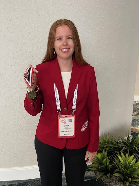 FCCLA Nationals were held Fourth of July weekend in Orlando, Florida. Karla Pickar was awarded a Gold Medal for the Job Interview category.