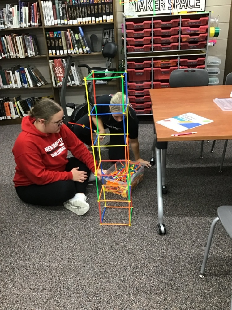 Building and creating during 7th and 8th grade maker space time in the library!