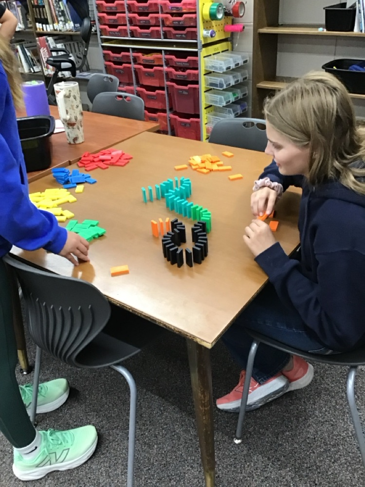 Building and creating during 7th and 8th grade maker space time in the library!