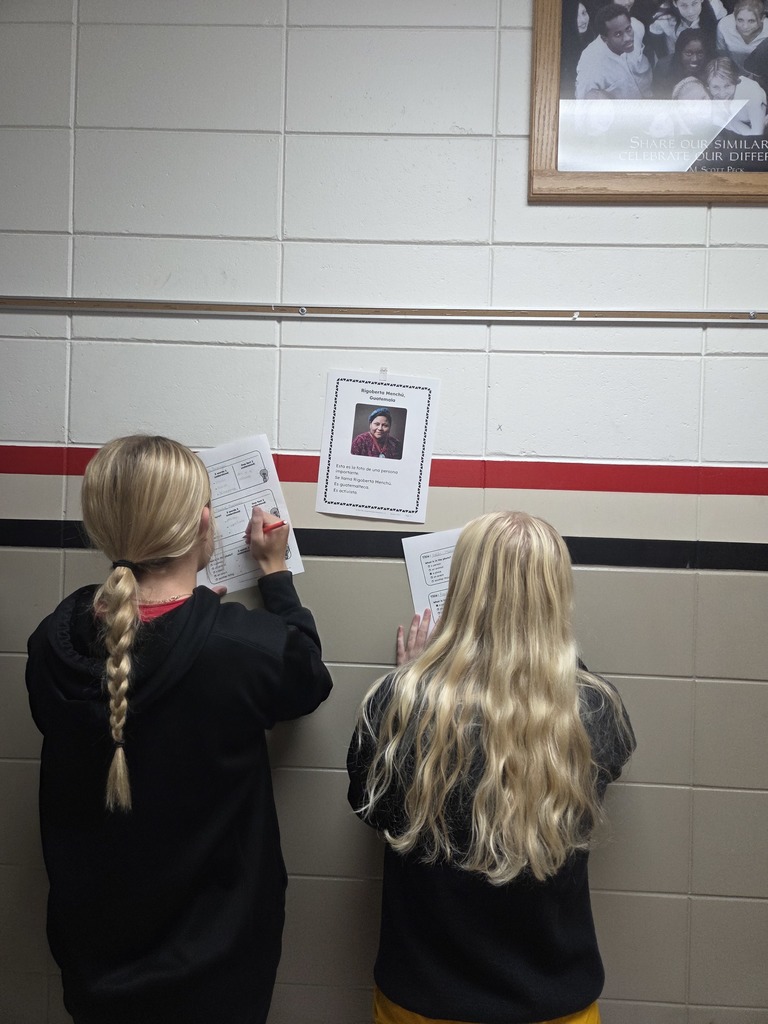 Last week, Mrs. Macon's Spanish I classes did a gallery walk. They had to visit 6 posters and record information using clues from the photo and knowledge of cognates and vocabulary.