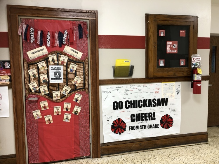 Lots of Elementary classroom doors decorated for Homecoming! The elementary students are so excited about Homecoming week! Go Chickasaws!