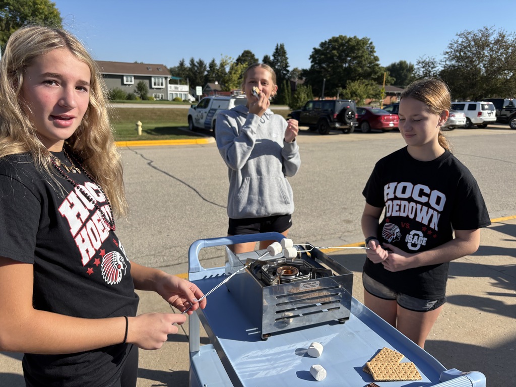 3rd and 6th period Foods One did a lab just for fun to end Homecoming Week. Students rolled out the carts to cook outside making S'mores! They enjoyed it and that way students didn't set off any smoke detectors from the burning marshmallows!!