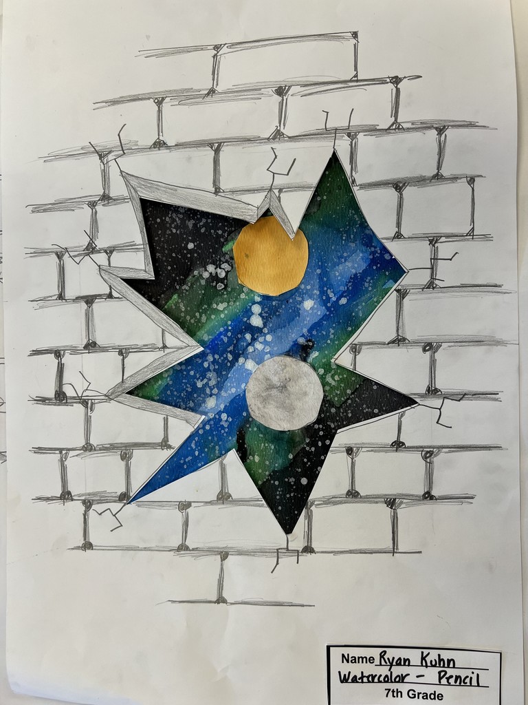 The 7th Grade Art class is learning how to draw the Glimpsing Galaxies!