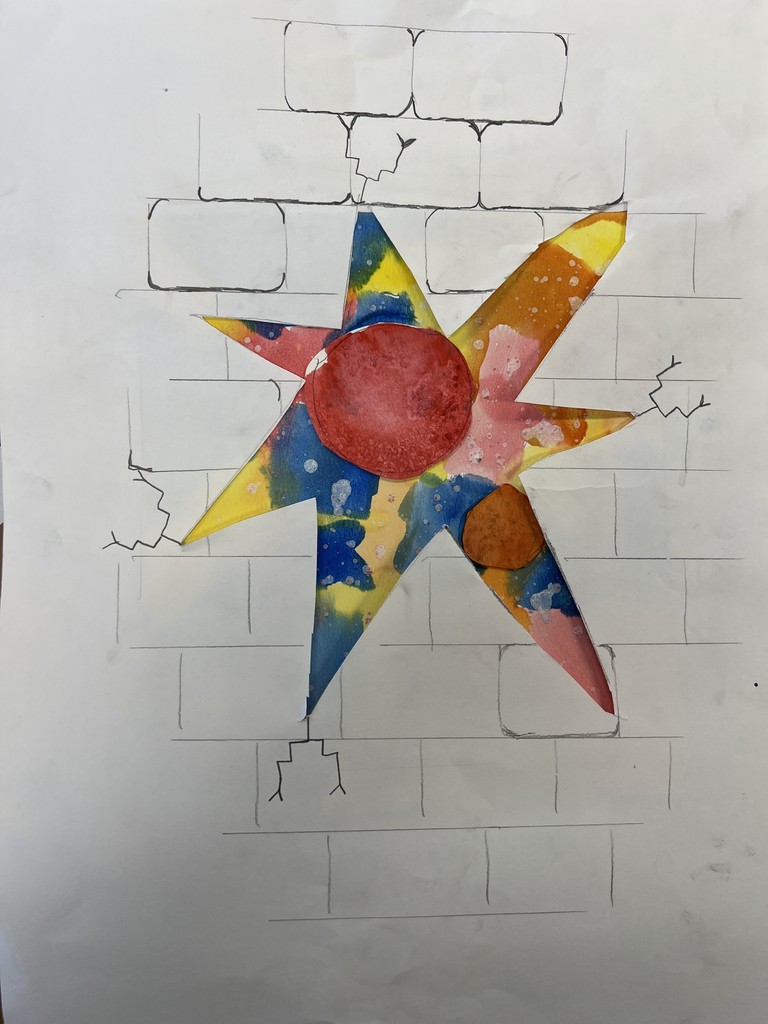 The 7th Grade Art class is learning how to draw the Glimpsing Galaxies!