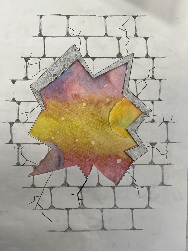 The 7th Grade Art class is learning how to draw the Glimpsing Galaxies!