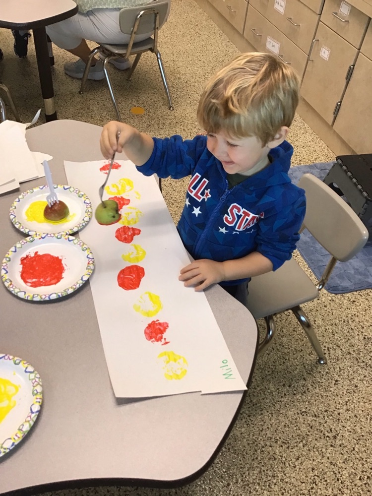 Our three year old preschool class had a great time exploring apples