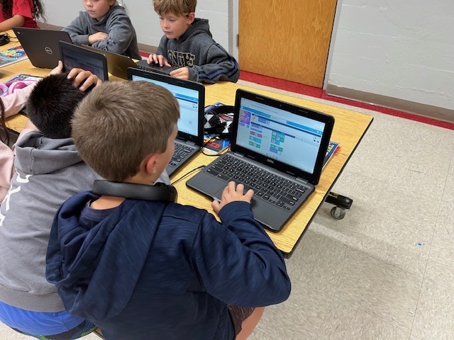 Fourth graders in computer science! Creating sprites and making them move!