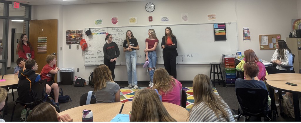 High school student senate members came to talk to the middle school Chickasaw Leadership Team about future leadership opportunities and the importance of taking on leadership roles in our school district.