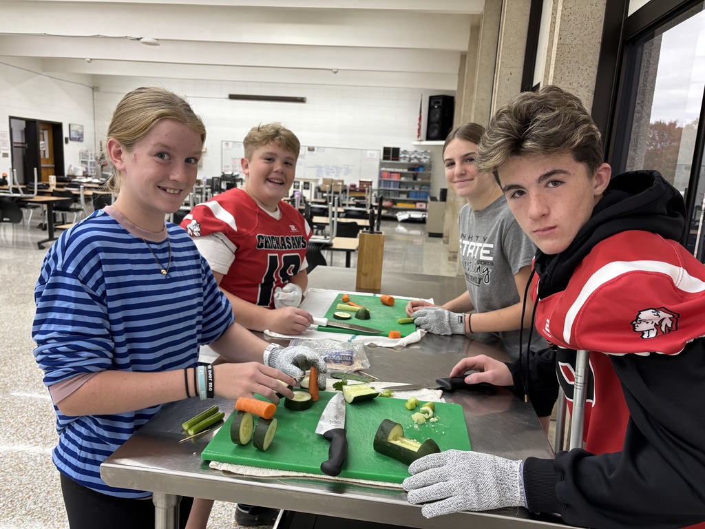 Wow! Mrs. Schmitt is so impressed by her Day One 7th Graders FCS students! They practiced knife skills today by cutting fruit and vegetables to make their individual cars. In a previous class they drew out their sketches and made a plan and a list of what they needed. Take a look at the pictures to see their success! 