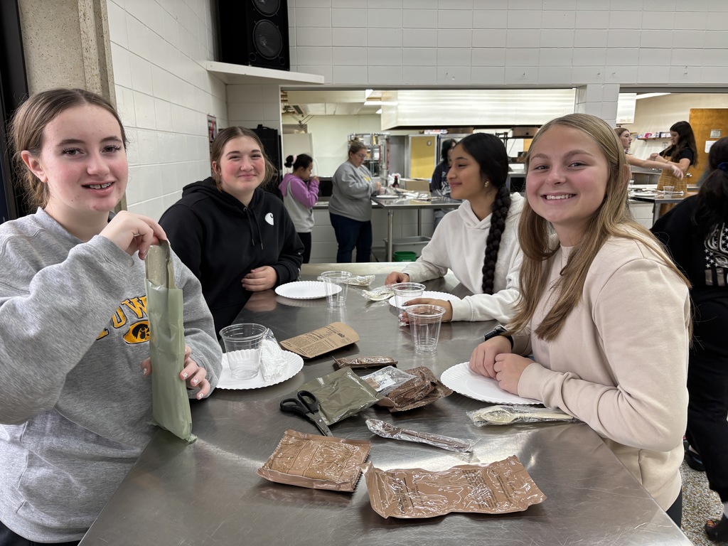 Tristan Vanatta SSG (Staff Sergeant) for the US Army National Guard visited Mrs. Schmitt's FCS classes to make MRE (Meals Ready to Eat). There was a lot of science that went into the heating bags that heated the meals. It was an interesting and enjoyable guest speaker. A HUGE THANK YOU TO SSG Kaleb Michel and SSG Vanatta.