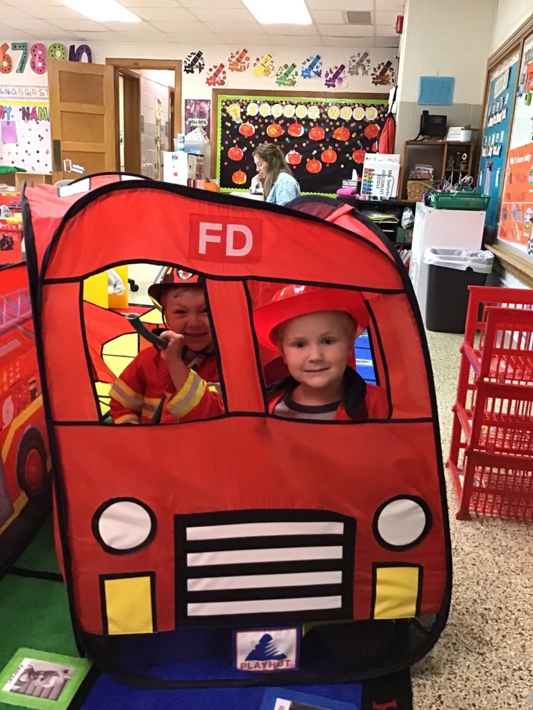 Our preschool classes have been learning about Fire Safety. A big thank you to our New Hampton Firefighters for visiting our classroom to talk about fire safety and show the students all the gear they wear to keep themselves safe. After they visited, our students pretended to be firefighters too!
