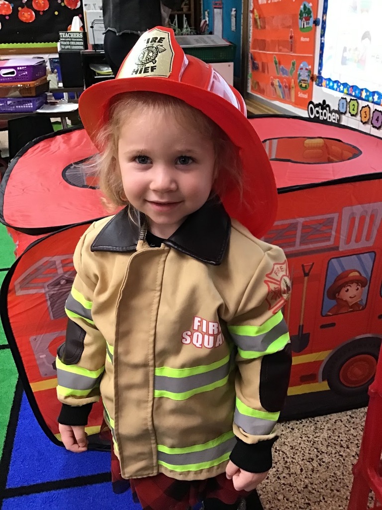 Our preschool classes have been learning about Fire Safety. A big thank you to our New Hampton Firefighters for visiting our classroom to talk about fire safety and show the students all the gear they wear to keep themselves safe. After they visited, our students pretended to be firefighters too!