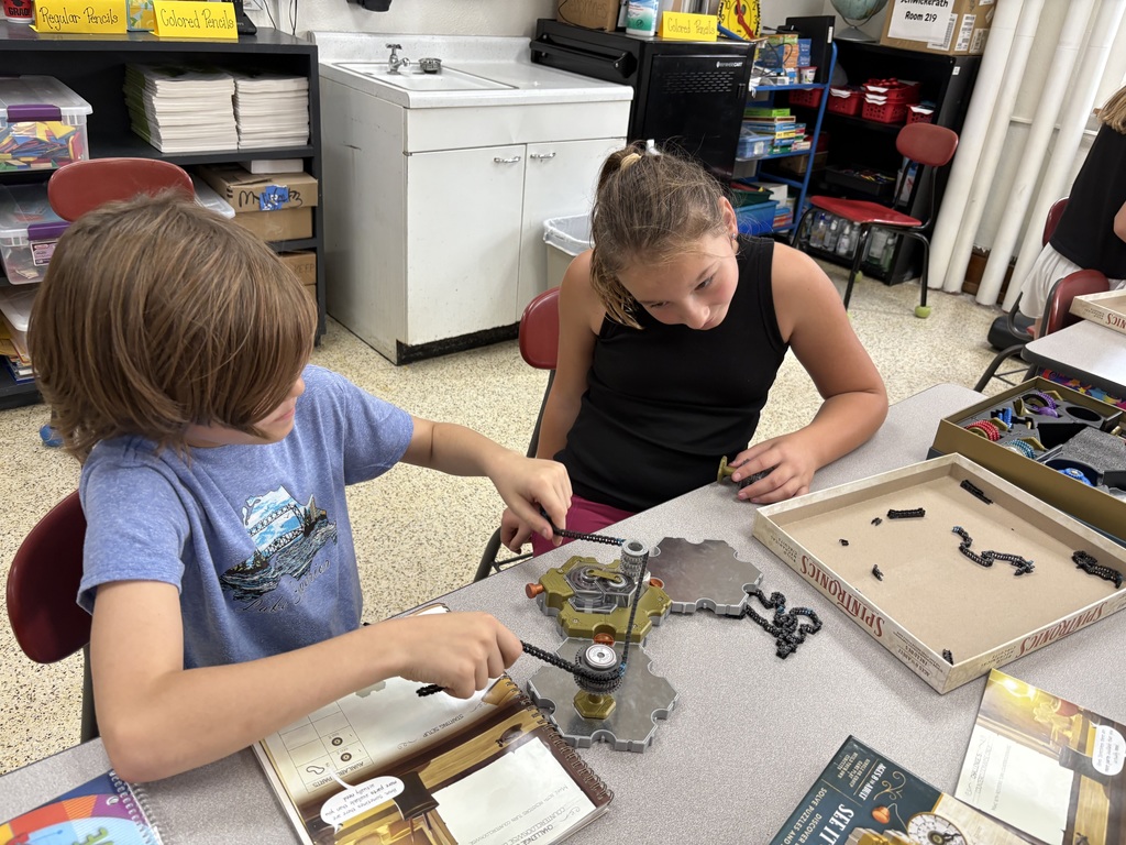 Last spring, Mr. Monteith & Ms. Schwickerath received a grant for new STEM kits entitled "Spintronics: Engineer and Design Mechanical Circuits". Recently, the fourth graders started working with the Spintronic kits to help enhance their Energy Unit. Students solve the challenges with their partner as they progress through the program.  It is fascinating to watch the students explore and learn more about energy with these kits. Students seem really excited to try this new opportunity.