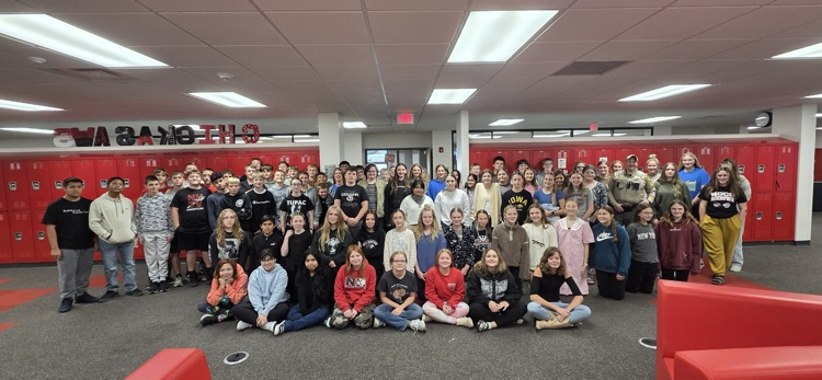 Chris Schveiger from the Fayette County Sheriff's Department came to speak to our 7th and 8th grade students for Red Ribbon Week.