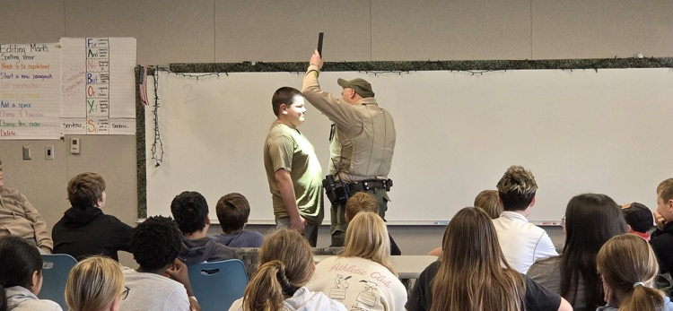 Chris Schveiger from the Fayette County Sheriff's Department came to speak to our 7th and 8th grade students for Red Ribbon Week.