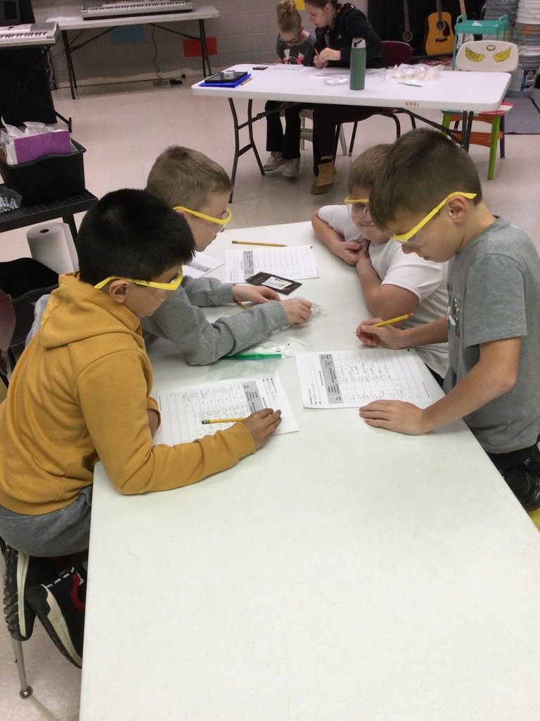 The 5th graders are busy working on labs these days. Students are determining which foods test positive for glucose using glucose test strips. 