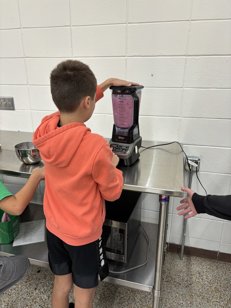 7th Grade FCS made Smoothies in their food labs. They learned how to use a blender, follow a recipe, measure, time management, and work as a team. The students tasted five different kinds of smoothies. 