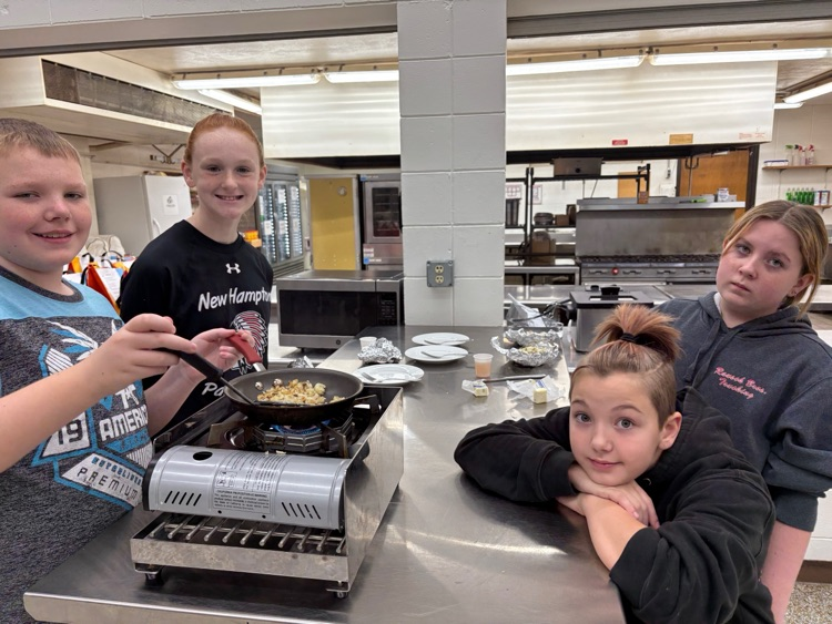 th Grade FCS students (2 sections- a total of 37 students) have been doing some simple daily life skills of learning to cook over a stove. 