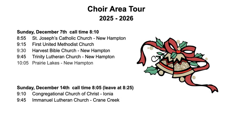 It's that time of year again when the New Hampton Choirs go on tour! Make sure you catch a performance