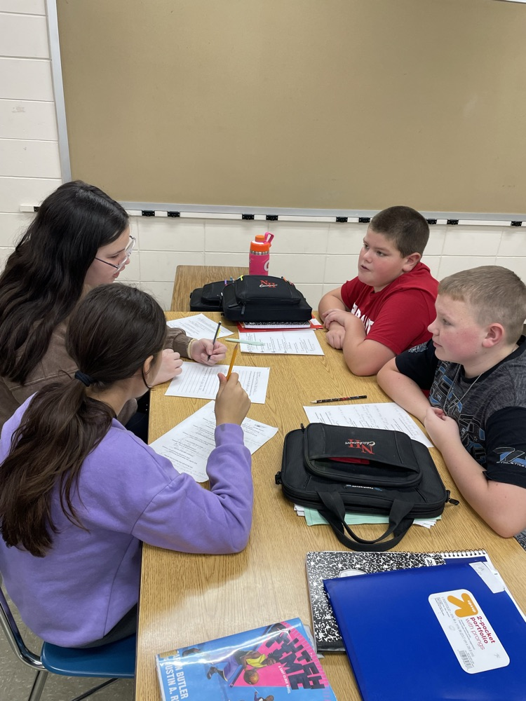 Wow! Can our 7th graders share their opinions... respectfully! 7th graders are working on Socratic Seminar today in class! They discussed low stress topics as practice and tried to find common ground with their peers. 