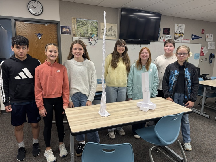 Today Mr Rude’s intervention tried a little engineering. Using only four sheets of paper they had to build the tallest freestanding tower they could. 