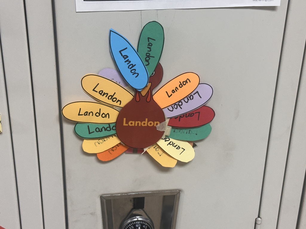 The 4th grade literacy classes tracked their reading for the month of November.  Every “feather” on the turkey equals one hour. Amazing job 4th graders! Way to gobble up those books!
