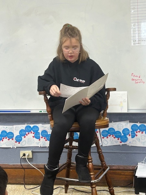 Throndson's 4th graders took on the role of authors as they created their very own stories—and then proudly read them aloud to the class!   From imaginative characters to creative plot twists, they showcased their hard work, bravery, and growing love for writing. The teacher is so proud of her students’ creativity and confidence! 🎉   Great job, young writers! Keep those stories coming! ✍️💡