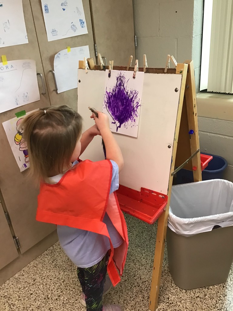 These three year olds have been busy in December! The students sorted in the sensory table with magnetic wands, jingle bells, tinsel, and pompoms. They played with their peers in the dramatic play center with a hot cocoa stand, Christmas baking, and a tree to decorate. In the writing center, the students wrote letters to Santa and  put them in the mailbox to send them to the North Pole. In art, the preschoolers painted with pine boughs and created their own reindeer directed drawing. So many engaging ways to learn and play with friends!