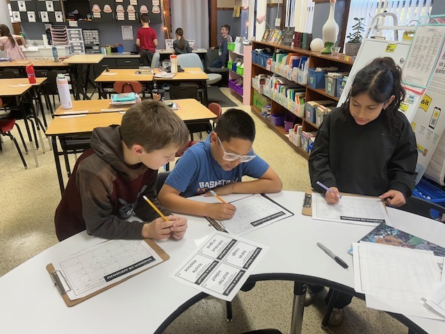 4th graders are working on determining whether word pairs are synonyms or antonyms. They are learning to decide if words mean the same or the opposite and to explain their thinking using context clues and prior knowledge. 