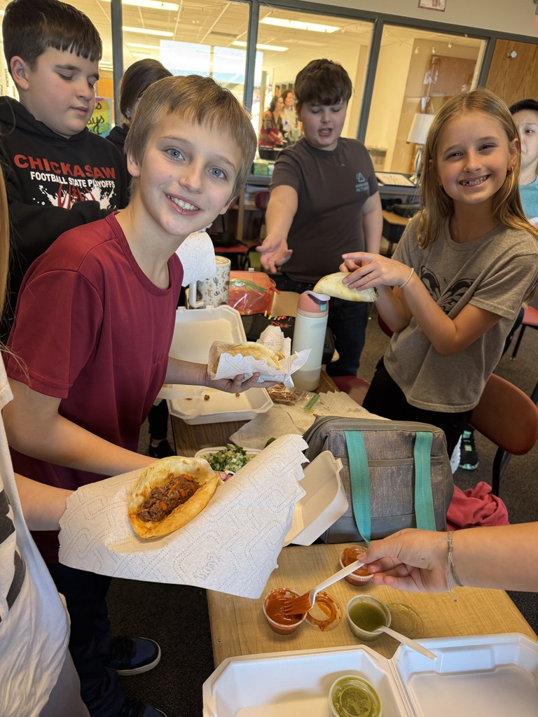 After finishing their unit on Mexican Music, Mrs. Koster’s 5th grade general music class got to experience authentic Mexican Food from the Cinco De Mayo restaurant here in New Hampton.  Cinco De Mayo is open Monday-Friday from 11am - 8pm if you are feeling like eating some Mexican! 