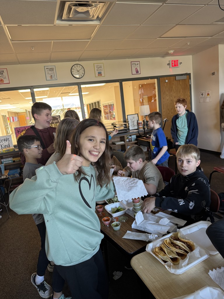 After finishing their unit on Mexican Music, Mrs. Koster’s 5th grade general music class got to experience authentic Mexican Food from the Cinco De Mayo restaurant here in New Hampton.  Cinco De Mayo is open Monday-Friday from 11am - 8pm if you are feeling like eating some Mexican! 