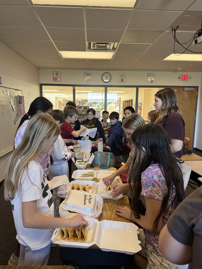 After finishing their unit on Mexican Music, Mrs. Koster’s 5th grade general music class got to experience authentic Mexican Food from the Cinco De Mayo restaurant here in New Hampton.  Cinco De Mayo is open Monday-Friday from 11am - 8pm if you are feeling like eating some Mexican! 