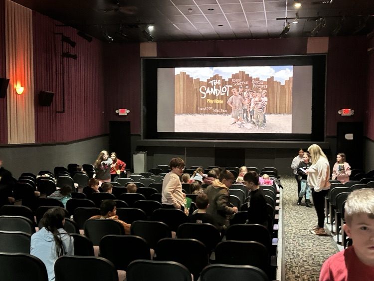 Here are a few pictures of 5th graders getting ready to watch Sandlot at the Sumner Thester
