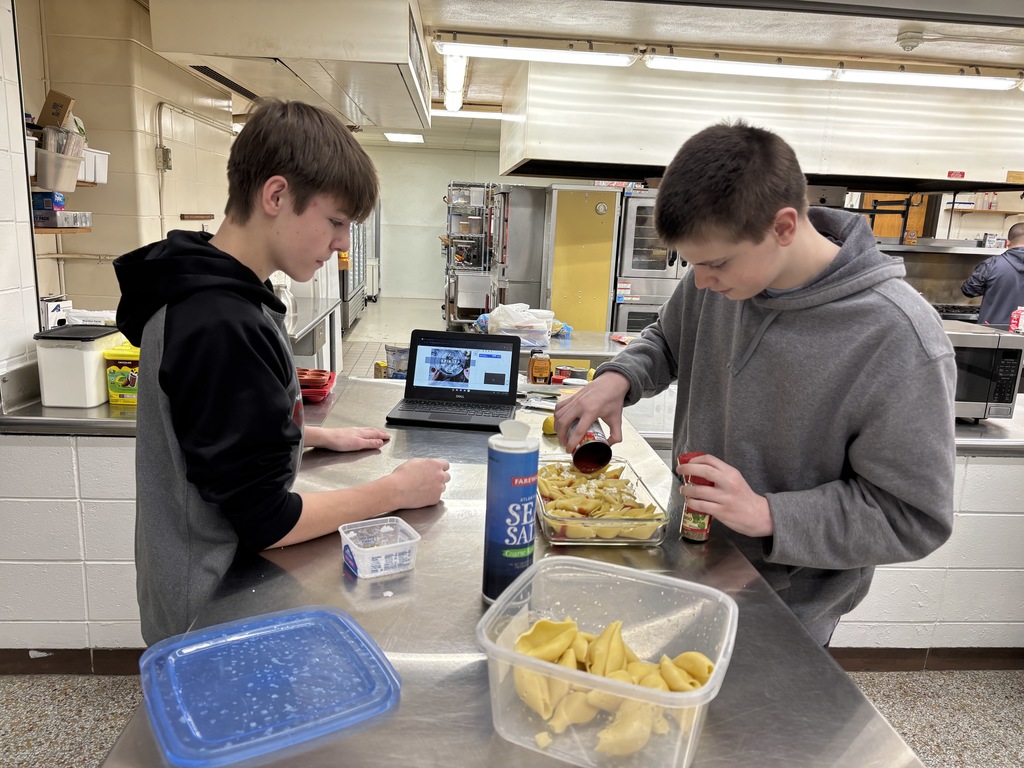 Two sections of Foods II learned about Vegetarian Cooking. Ms. Tegtmeirer (student teacher from ISU) has been teaching the students all of the different kinds of Vegetarians. The students did labs of vegetarian main dishes. They made stuffed shells, stuffed green peppers, Chipotle bowls, broccoli fettuccine, quesadillas, egg tortillas; just to name a few. 