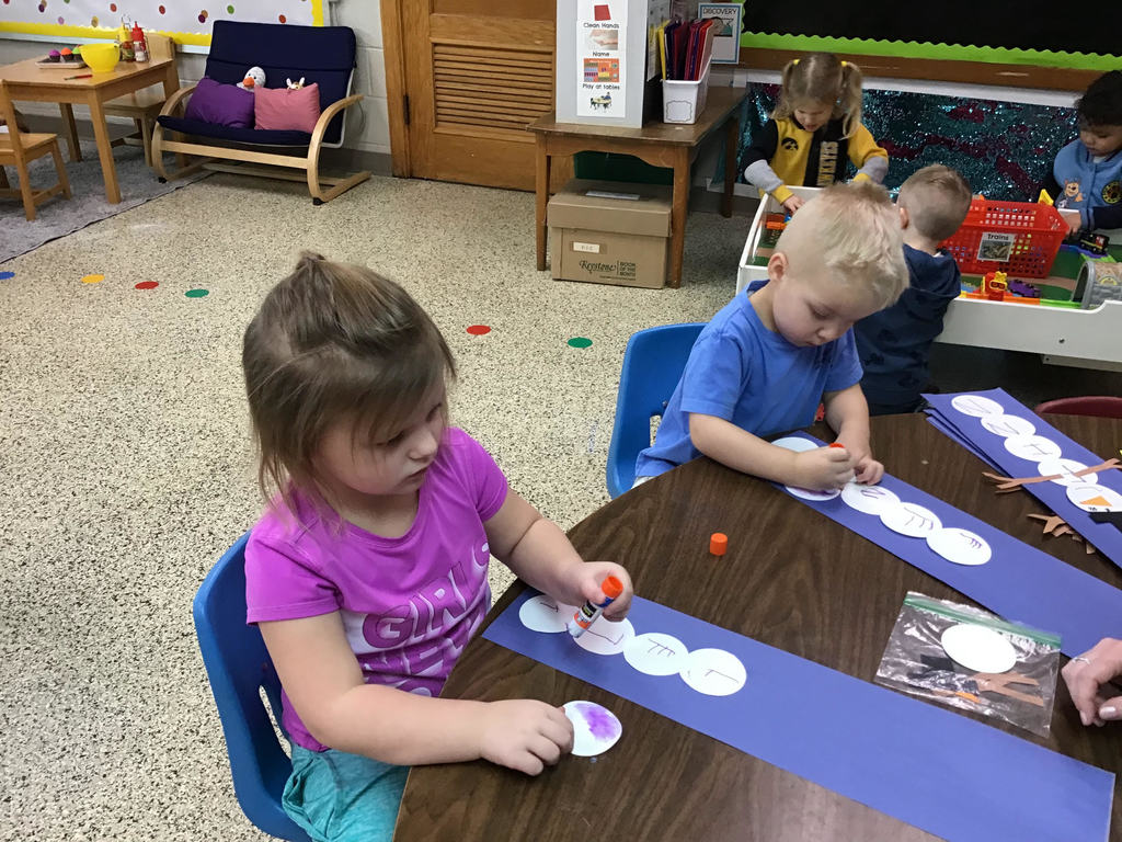 It may have been too cold to play outside in January, but these preschoolers found plenty of ways to play with "snow" and "ice" inside! 