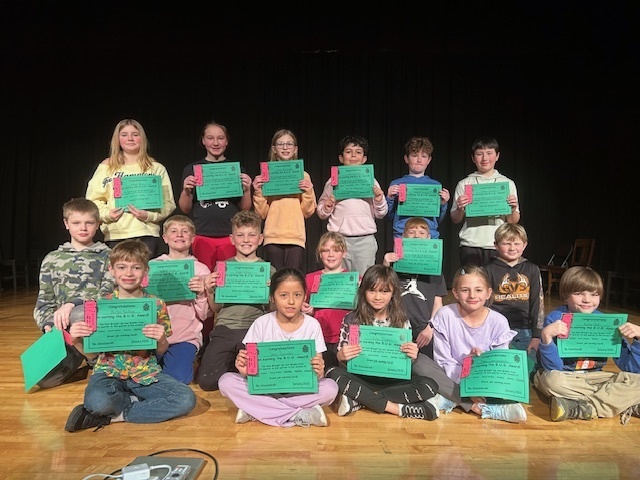 Our 4th Grade 2nd Quarter Awards Ceremony was a huge success—these students are true rock stars! ⭐️ We were so proud to recognize students who earned above 90% in reading, language, science, social studies, and math, as well as those who showed growth and determination by raising their grades and earning the BUG Award. 📈  We also celebrated students on the 2nd Quarter Honor Roll and 1st Semester Honor Roll, along with our Tribe Student Award recipients who consistently followed PBIS expectations and set a positive example for others. ♥️  Way to go, 4th graders! Your hard work, growth, and great choices do not go unnoticed—we are so proud of you! 🎉👏