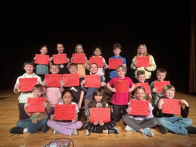 Our 4th Grade 2nd Quarter Awards Ceremony was a huge success—these students are true rock stars! ⭐️ We were so proud to recognize students who earned above 90% in reading, language, science, social studies, and math, as well as those who showed growth and determination by raising their grades and earning the BUG Award. 📈  We also celebrated students on the 2nd Quarter Honor Roll and 1st Semester Honor Roll, along with our Tribe Student Award recipients who consistently followed PBIS expectations and set a positive example for others. ♥️  Way to go, 4th graders! Your hard work, growth, and great choices do not go unnoticed—we are so proud of you! 🎉👏